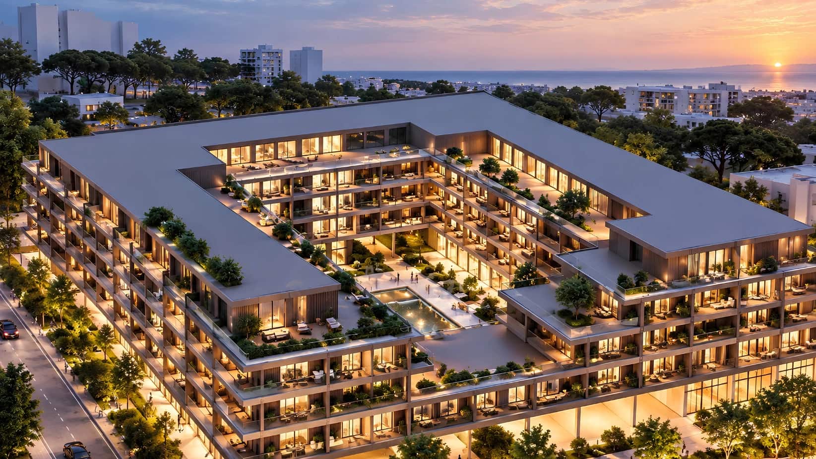 1+1 Apartment + Parking Space – 250 m from the sea | Sun Sea Residence – Golem, Durrës, Albania